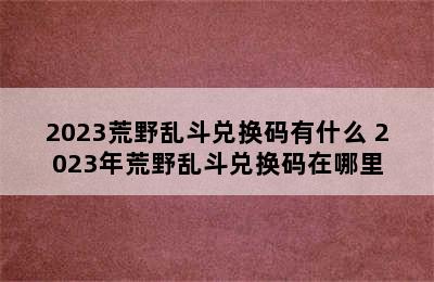 2023荒野乱斗兑换码有什么 2023年荒野乱斗兑换码在哪里